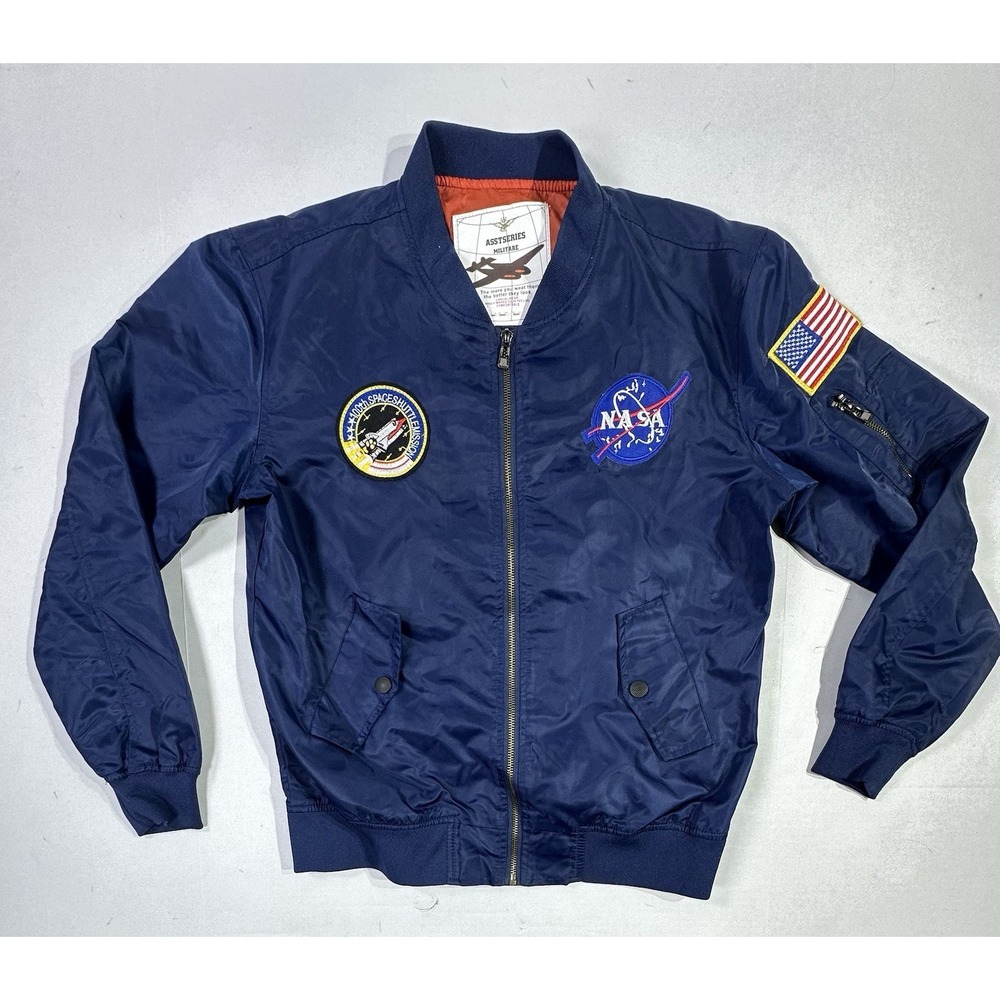 NASA Space Shuttle Bomber Jacket ASSTSERIES Militare Navy Youth L